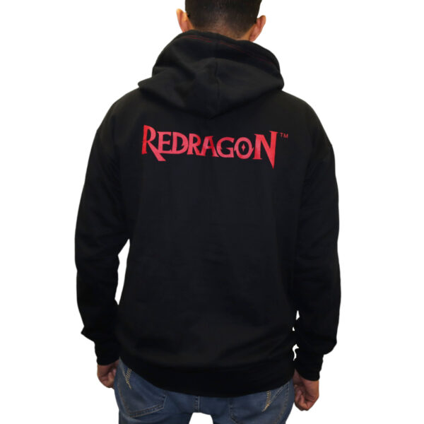 REDRAGON HOODIE WITH FRONT and BACK LOGO - BLACK - LARGE - Image 5