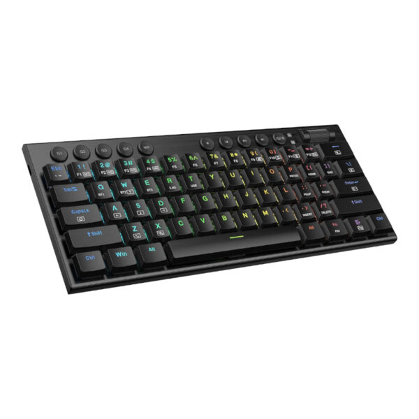 REDRAGON Horus Mini Pro 61Key Wireless Bluetooth Red Switch RGB Low Profile Gaming Mechanical Keyboard - Black - Image 4