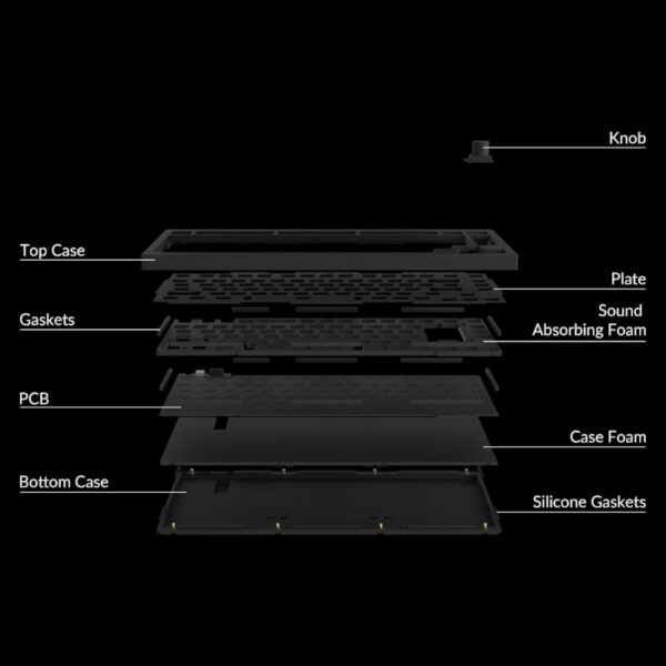 Keychron Q1 75% Barebone RGB Wired Keyboard - Black - Image 2