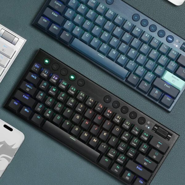 REDRAGON Horus Mini Pro 61Key Wireless Bluetooth Red Switch RGB Low Profile Gaming Mechanical Keyboard - Black - Image 7