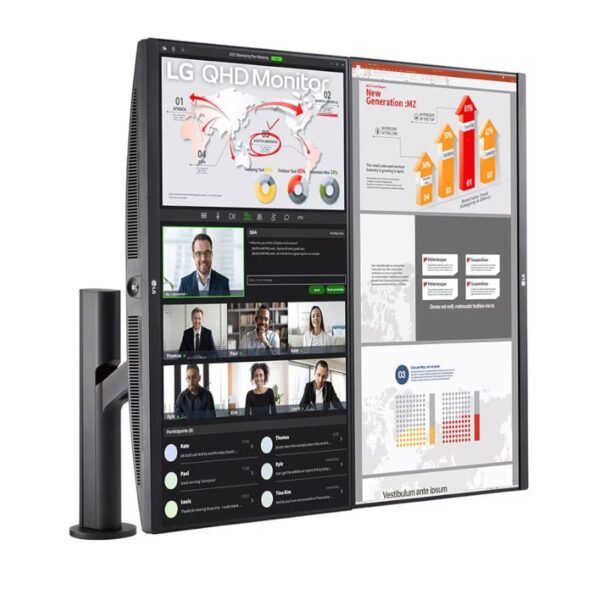 LG 27" QHD Dual Ergo QHD Monitor with USB Type-C, Daisy Chain - Image 4