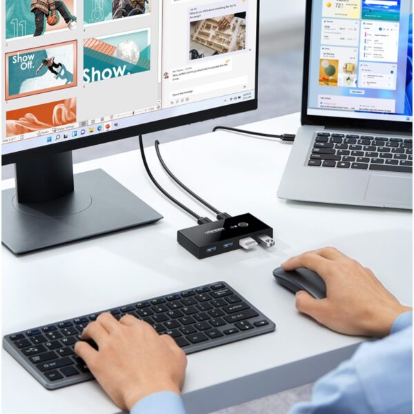 UGREEN USB 3.0 4-Port Switch Box, with 1.5m USB Cables - Image 4