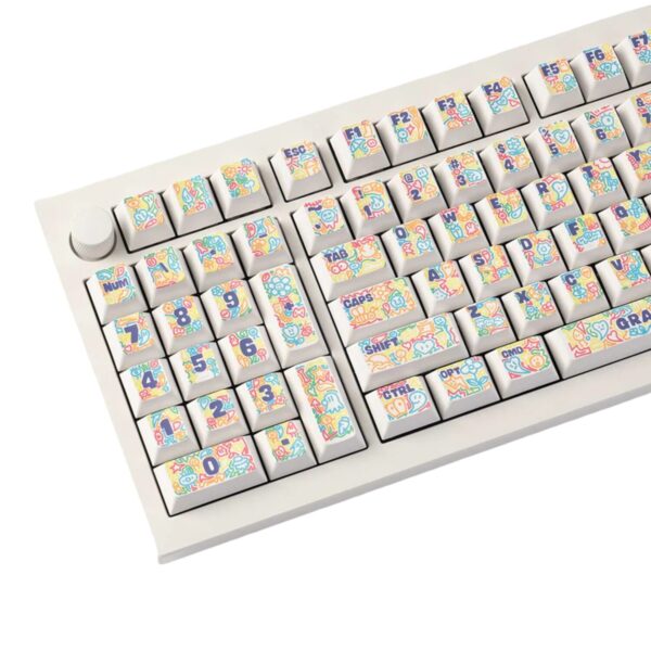 Keychron Graffiti Party – Cherry Profile Dye-Sub PBT Full Keycap Set (140 Keys, MX-Compatible) - Image 3