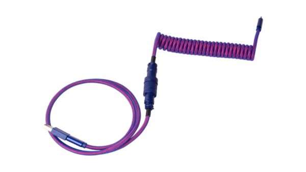 Keychron Premium Coiled Aviator USB Cable | Type-C + USB-A Adapter | Detachable Aviator Connector | 108 cm - Image 2