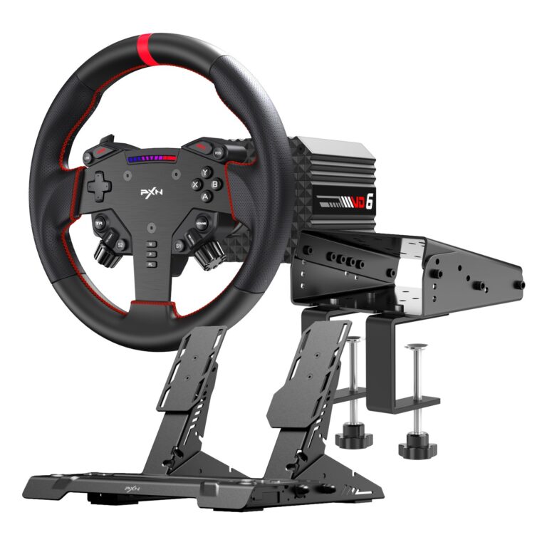 PXN VD6 Direct Drive Sim Racing Wheel | PD-HM Dual Pedal | Z9 Clamp Bundle