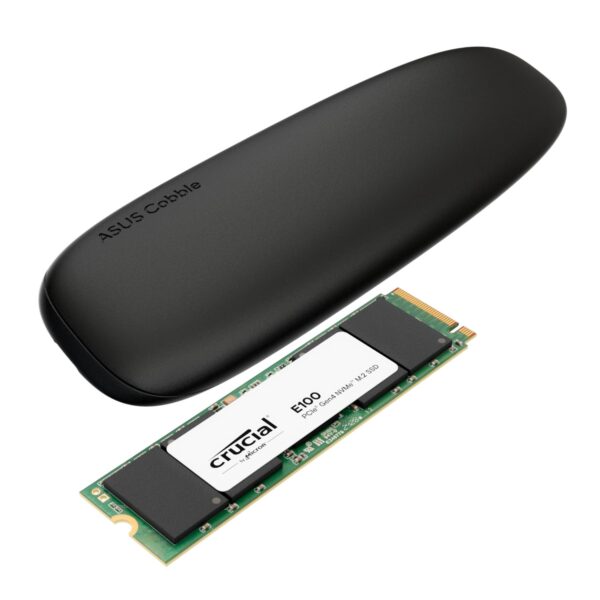 Asus Cobble M.2 SSD Type-C Enclosure and Crucial E100 1TB NVMe Bundle - Black