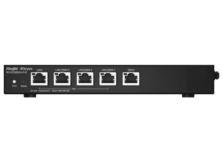 Reyee 5 Port Gigabit 4 WAN 4 PoE 60W 300 User Cloud Router | RG-EG305GH-P-E