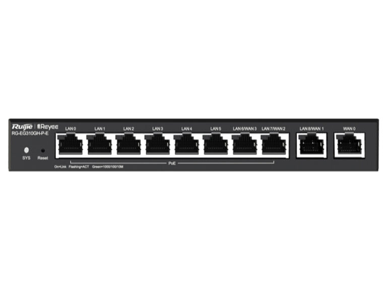 Reyee 10 Port Gigabit 4 WAN 8 PoE 110W 300 User Cloud Router | RG-EG310GH-P-E
