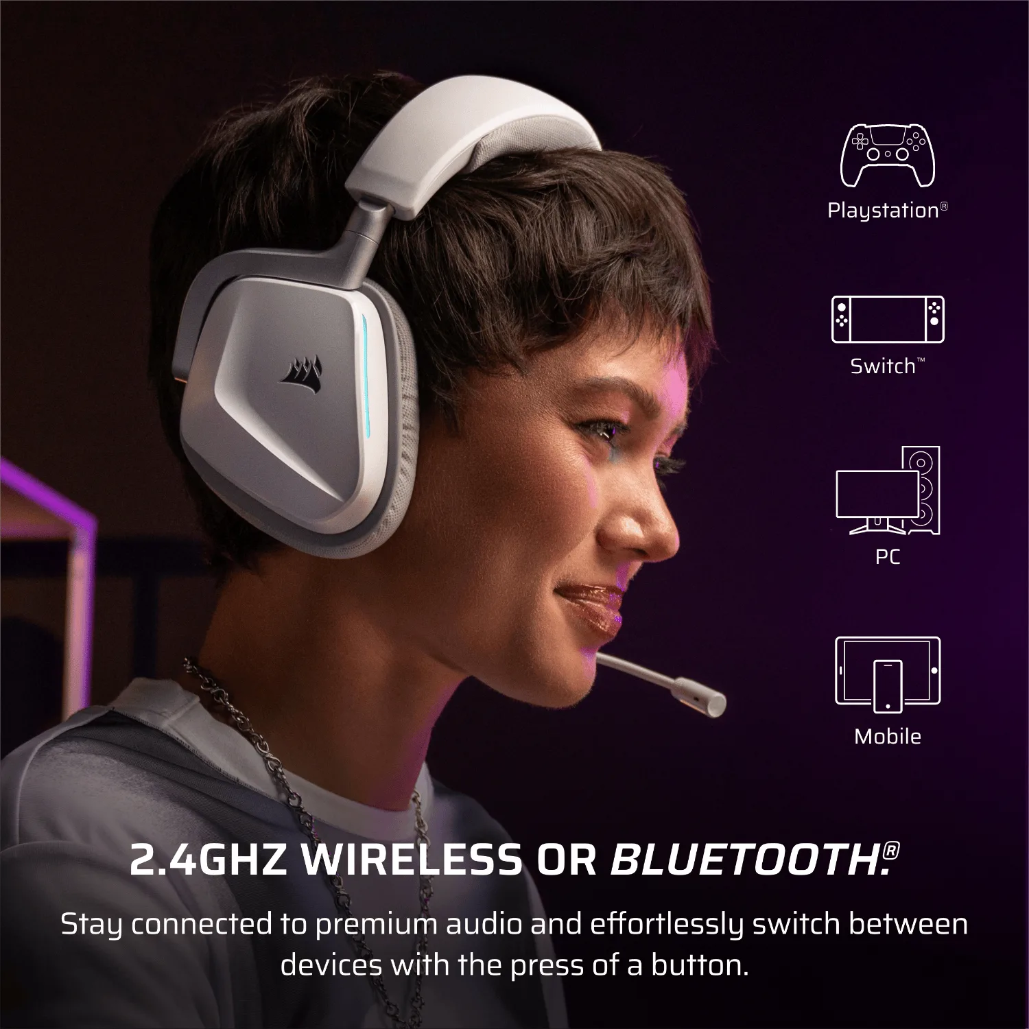 CORSAIR VOID v2 WIRELESS Gaming Headset - White - Image 7